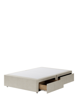 Hypnos Pocket Sprung Upholstered 4 Drawer Divan Base, Double - view 2, Brooklyn Shell