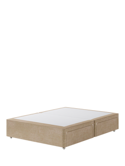 Hypnos Pocket Sprung Upholstered 4 Drawer Divan Base, King Size, Premium Sandstone Pearl