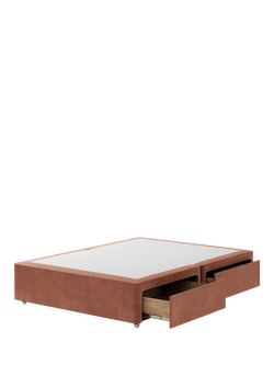 Hypnos Pocket Sprung Upholstered 4 Drawer Divan Base, King Size - view 2, Foyle Sienna