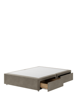 Hypnos Pocket Sprung Upholstered 4 Drawer Divan Base, King Size - view 2, Derwent Mushroom
