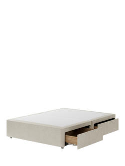 Hypnos Pocket Sprung Upholstered 4 Drawer Divan Base, King Size - view 2, Brooklyn Shell