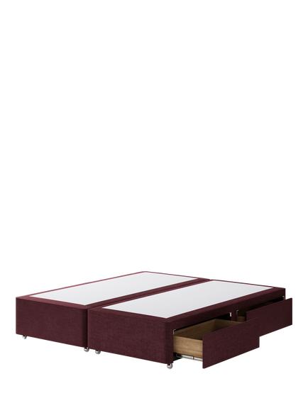 Hypnos Pocket Sprung Upholstered 4 Drawer Divan Base, Super King Size - view 2, Premium Tanzanite