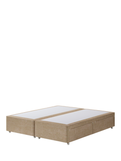 Hypnos Pocket Sprung Upholstered 4 Drawer Divan Base, Super King Size, Premium Sandstone Pearl