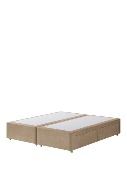 Hypnos Pocket Sprung Upholstered 4 Drawer Divan Base, Super King Size, Premium Sandstone Pearl