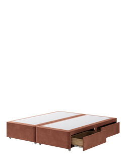 Hypnos Pocket Sprung Upholstered 4 Drawer Divan Base, Super King Size - view 2, Foyle Sienna