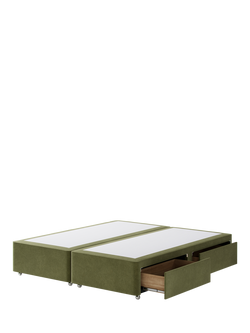 Hypnos Pocket Sprung Upholstered 4 Drawer Divan Base, Super King Size - view 2, Severn Fern