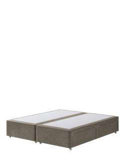 Hypnos Pocket Sprung Upholstered 4 Drawer Divan Base, Super King Size, Derwent Mushroom