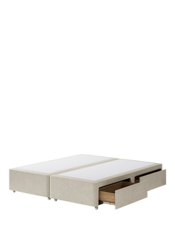 Hypnos Pocket Sprung Upholstered 4 Drawer Divan Base, Super King Size - view 2, Brooklyn Shell