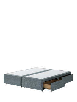 Hypnos Pocket Sprung Upholstered 4 Drawer Divan Base, Super King Size - view 2, Arvalli Storm