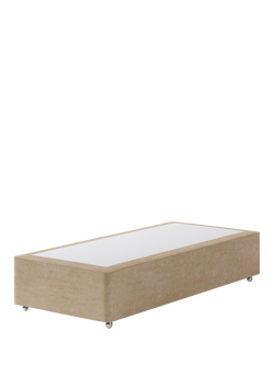Hypnos Non-Sprung Upholstered Divan Base, Single, Premium Sandstone Pearl