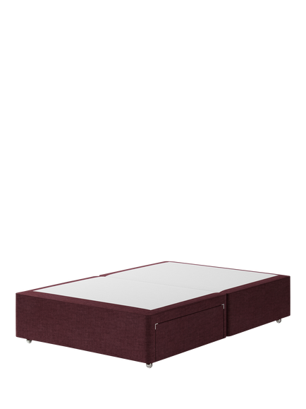 Hypnos Non-Sprung Upholstered 2 Drawer Divan Base, Small Double, Premium Tanzanite