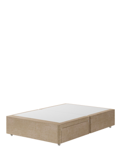 Hypnos Non-Sprung Upholstered 2 Drawer Divan Base, Small Double, Premium Sandstone Pearl