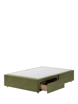Hypnos Non-Sprung Upholstered 2 Drawer Divan Base, Small Double - view 2, Severn Fern