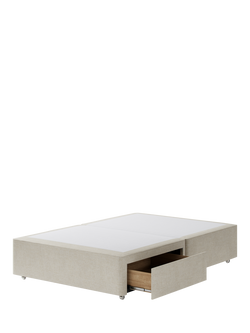 Hypnos Non-Sprung Upholstered 2 Drawer Divan Base, Small Double - view 2, Brooklyn Shell