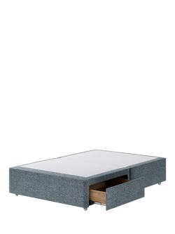 Hypnos Non-Sprung Upholstered 2 Drawer Divan Base, Small Double - view 2, Arvalli Storm