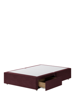 Hypnos Pocket Sprung Upholstered 2 Drawer Divan Base, Double - view 2, Prem Tanzanite