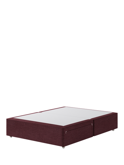 Hypnos Non-Sprung Upholstered 2 Drawer Divan Base, King Size, Premium Tanzanite