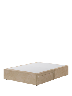 Hypnos Non-Sprung Upholstered 2 Drawer Divan Base, King Size, Premium Sandstone Pearl
