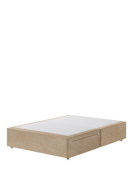 Hypnos Non-Sprung Upholstered 2 Drawer Divan Base, King Size, Premium Sandstone Pearl