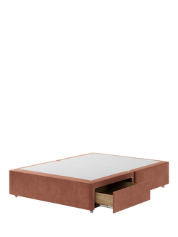 Hypnos Non-Sprung Upholstered 2 Drawer Divan Base, King Size - view 2, Foyle Sienna