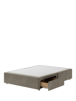 Hypnos Non-Sprung Upholstered 2 Drawer Divan Base, King Size - view 2, Derwent Mushroom