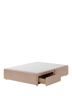 Hypnos Non-Sprung Upholstered 2 Drawer Divan Base, King Size - view 2, Atlas Orchid