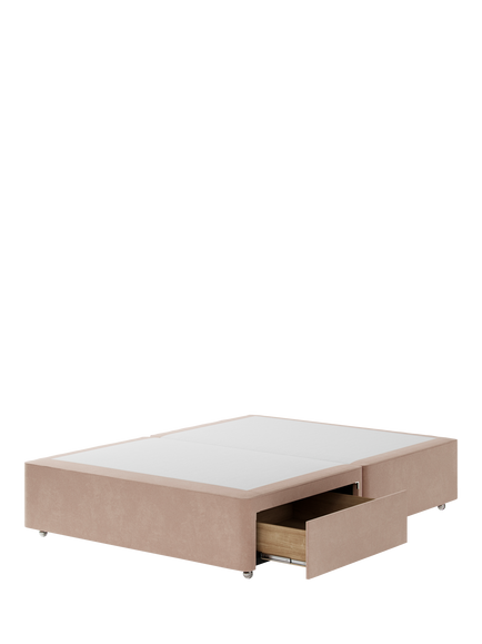Hypnos Non-Sprung Upholstered 2 Drawer Divan Base, King Size - view 2, Atlas Orchid