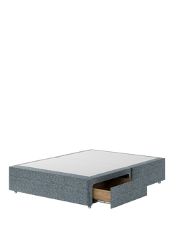 Hypnos Non-Sprung Upholstered 2 Drawer Divan Base, King Size - view 2, Arvalli Storm