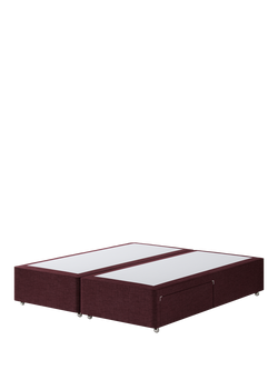 Hypnos Non-Sprung Upholstered 2 Drawer Divan Base, Super King Size, Premium Tanzanite