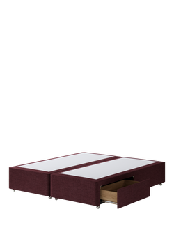 Hypnos Non-Sprung Upholstered 2 Drawer Divan Base, Super King Size - view 2, Premium Tanzanite