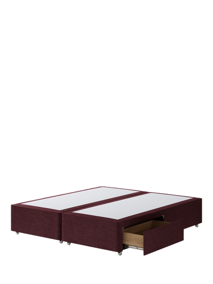Hypnos Non-Sprung Upholstered 2 Drawer Divan Base, Super King Size - view 2, Premium Tanzanite