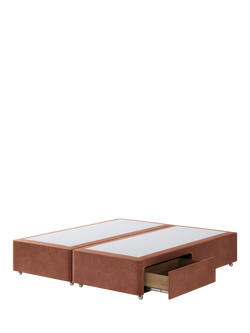 Hypnos Non-Sprung Upholstered 2 Drawer Divan Base, Super King Size - view 2, Foyle Sienna