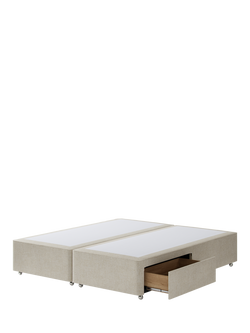 Hypnos Non-Sprung Upholstered 2 Drawer Divan Base, Super King Size - view 2, Brooklyn Shell