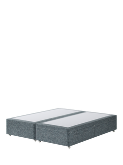 Hypnos Non-Sprung Upholstered 2 Drawer Divan Base, Super King Size, Arvalli Storm