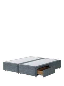 Hypnos Non-Sprung Upholstered 2 Drawer Divan Base, Super King Size - view 2, Arvalli Storm