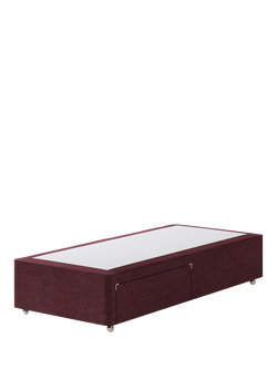 Hypnos Non-Sprung Upholstered 2 Drawer Divan Base, Single, Prem Tanzanite