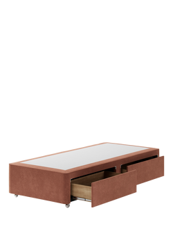 Hypnos Non-Sprung Upholstered 2 Drawer Divan Base, Single - view 2, Foyle Sienna