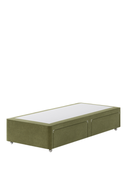 Hypnos Non-Sprung Upholstered 2 Drawer Divan Base, Single, Severn Fern