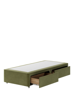 Hypnos Non-Sprung Upholstered 2 Drawer Divan Base, Single - view 2, Severn Fern