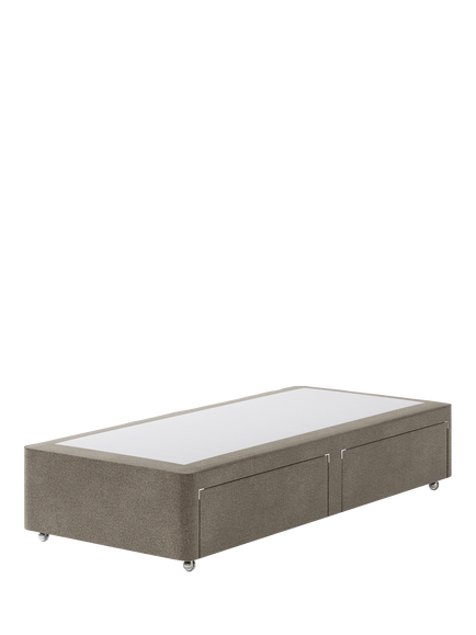 Hypnos Non-Sprung Upholstered 2 Drawer Divan Base, Single, Derwent Mushroom