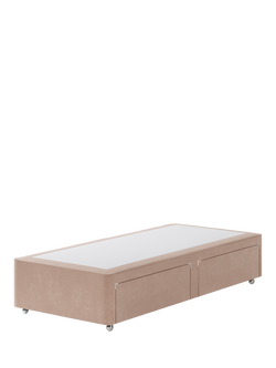 Hypnos Non-Sprung Upholstered 2 Drawer Divan Base, Single, Atlas Orchid