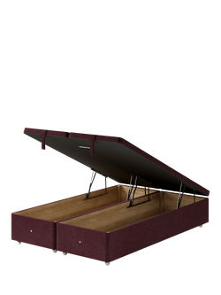 Hypnos Non-Sprung Upholstered Ottoman Storage Divan Base, Double - view 2, Prem Tanzanite