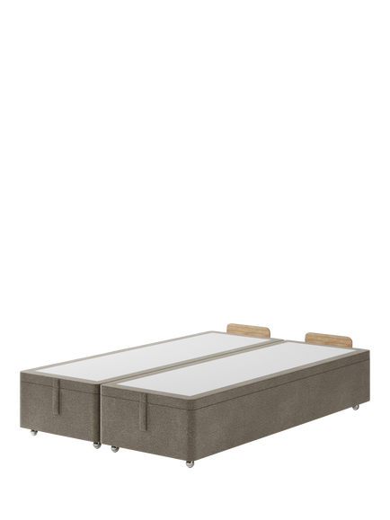 Hypnos Non-Sprung Upholstered Ottoman Storage Divan Base, Double, Derwent Mushroom