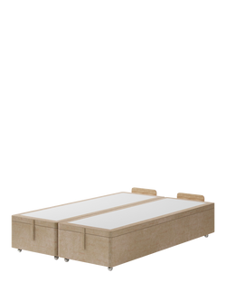 Hypnos Non-Sprung Upholstered Ottoman Storage Divan Base, King Size, Premium Sandstone Pearl