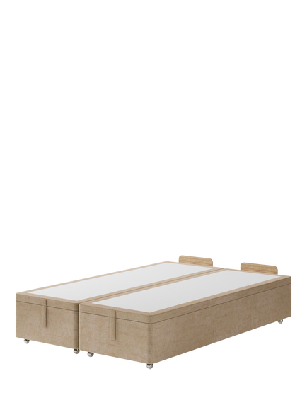 Hypnos Non-Sprung Upholstered Ottoman Storage Divan Base, King Size, Premium Sandstone Pearl