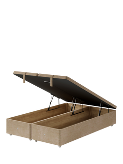 Hypnos Non-Sprung Upholstered Ottoman Storage Divan Base, King Size - view 2, Premium Sandstone Pearl