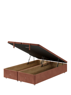 Hypnos Non-Sprung Upholstered Ottoman Storage Divan Base, King Size - view 2, Foyle Sienna
