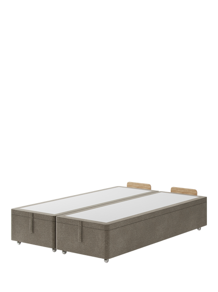 Hypnos Non-Sprung Upholstered Ottoman Storage Divan Base, King Size, Derwent Mushroom
