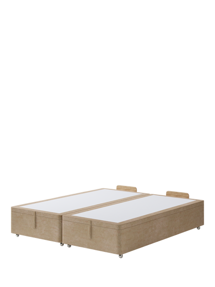 Hypnos Non-Sprung Upholstered Ottoman Storage Divan Base, Super King Size, Premium Sandstone Pearl