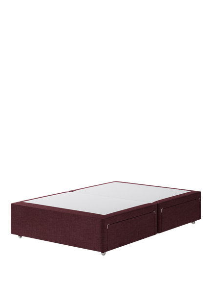 Hypnos Non-Sprung Upholstered 4 Drawer Divan Base, Small Double, Premium Tanzanite